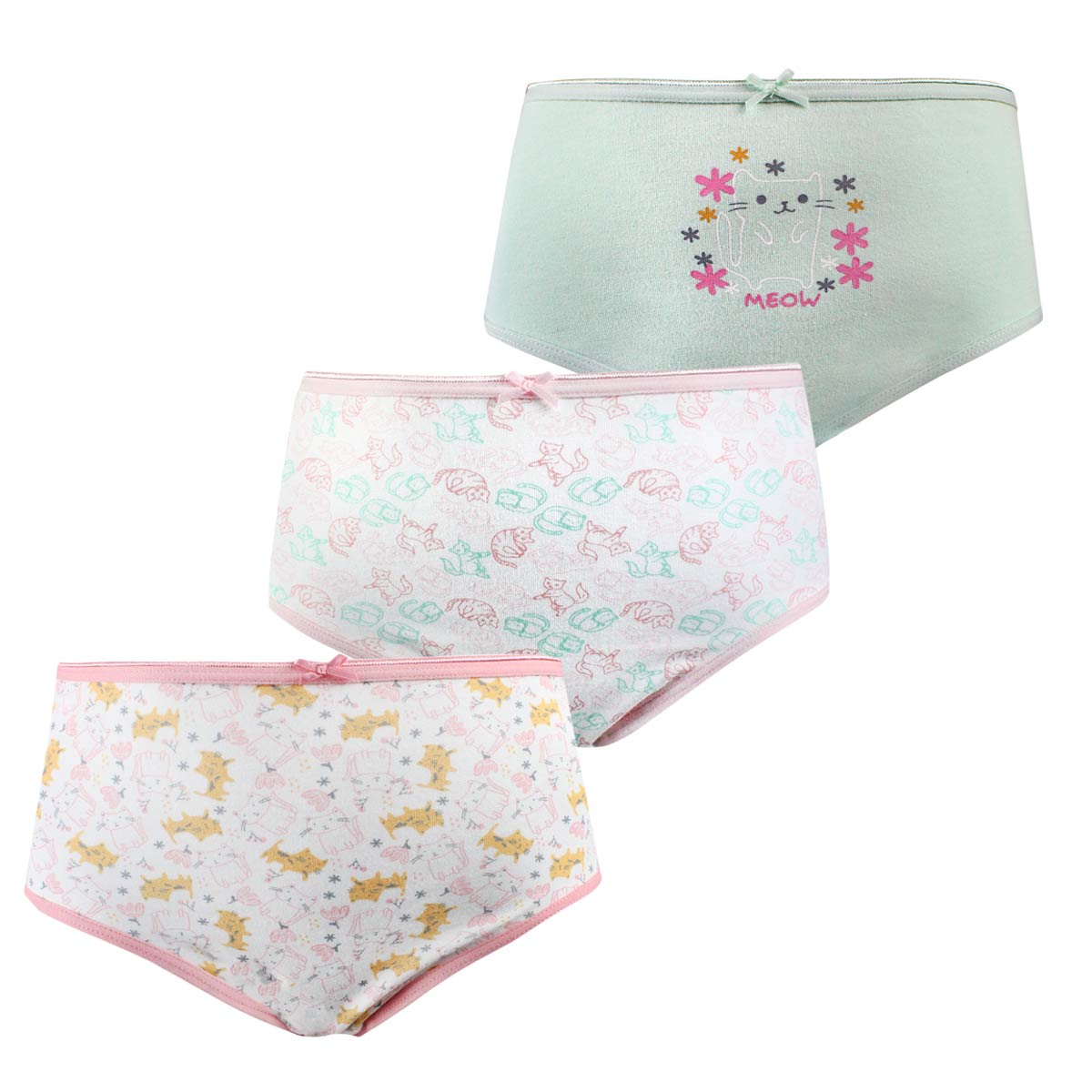 3 CALZONES COTTON SPANDEX NIÑA TAIS MENTA - 1