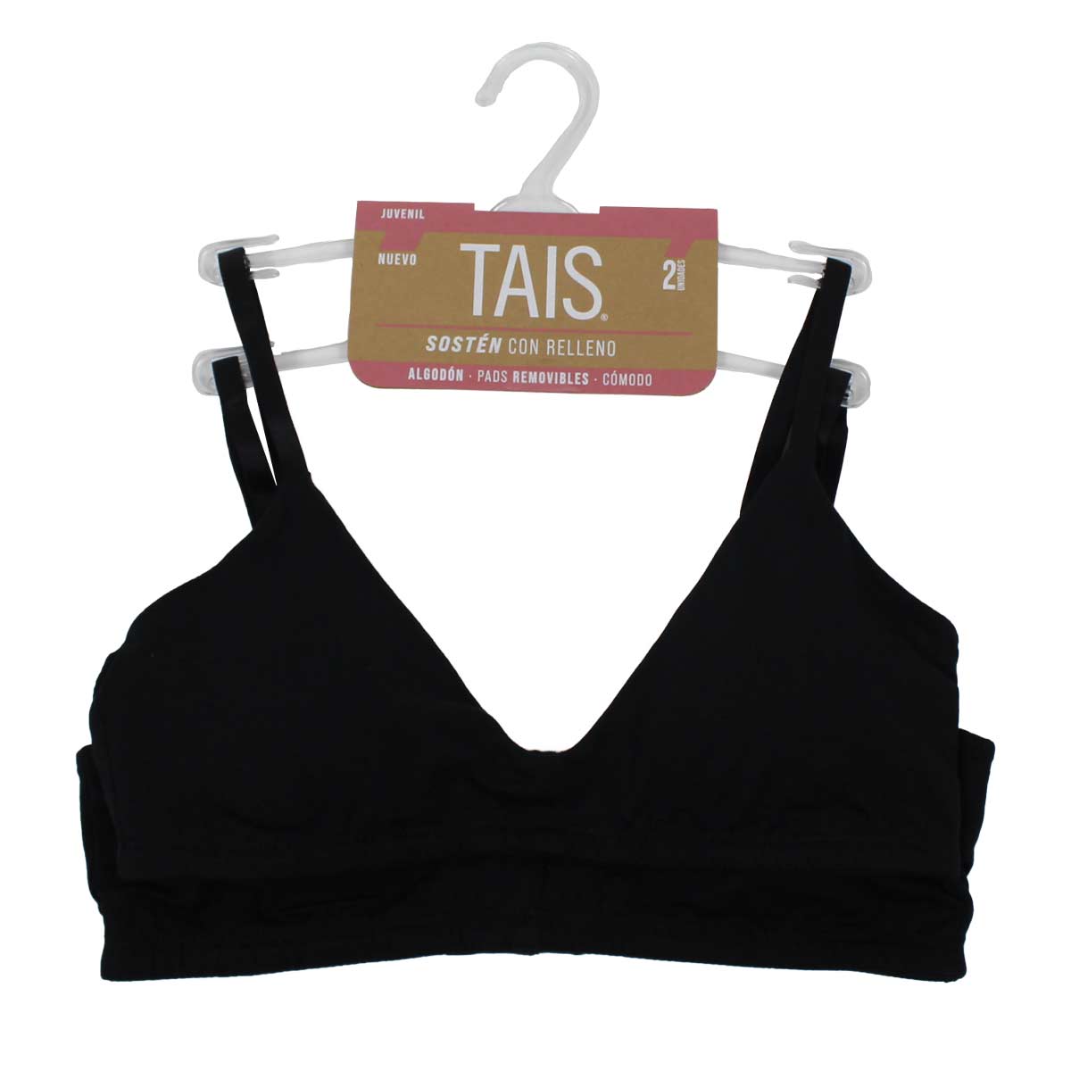 PACK SOSTÉN ALGODÓN NIÑA TAIS NEGRO JUVENIL RELLENO - 4