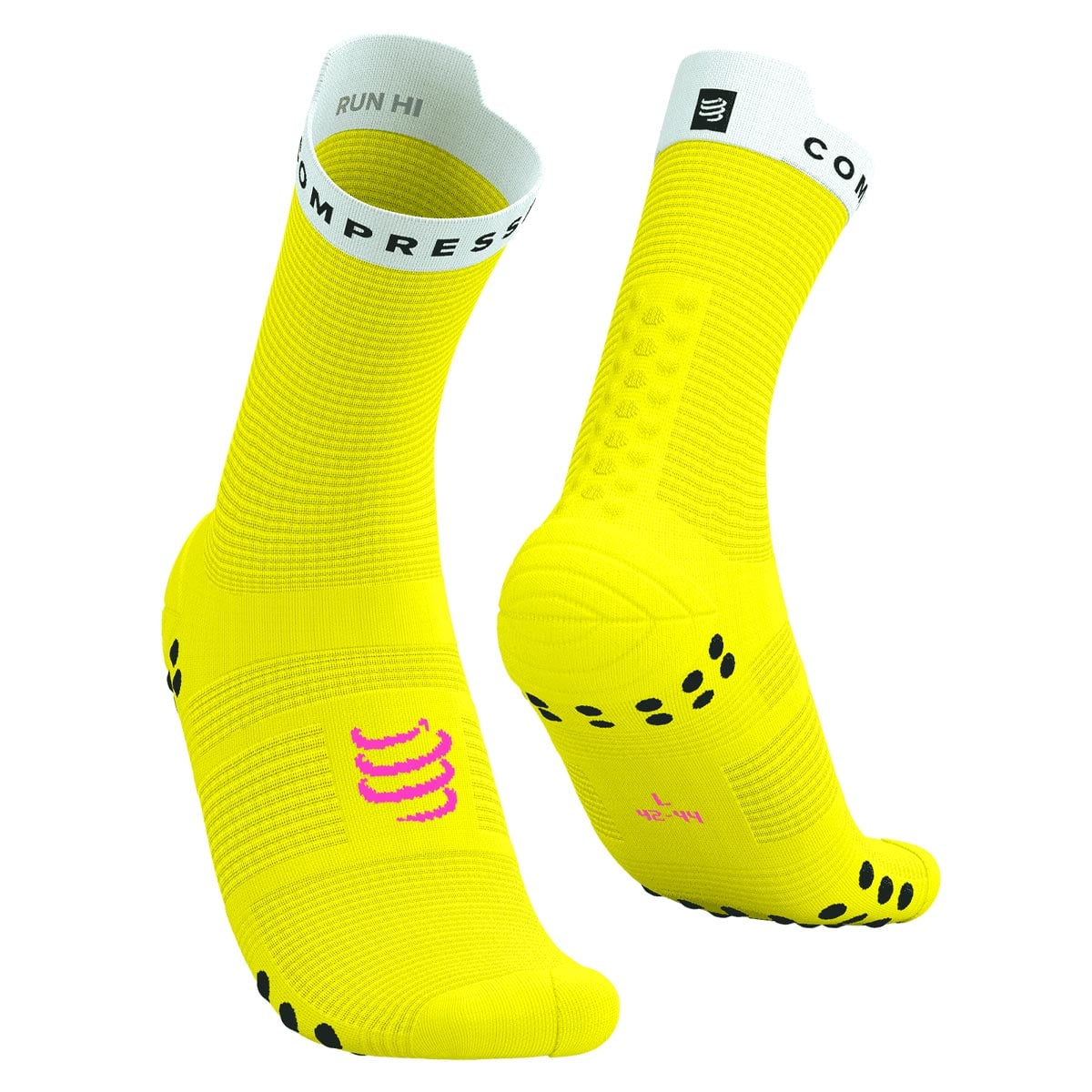 CALCETÍN UNISEX COMPRESSPORT OI24 C PRO RACING V4.0 RUN HIGH AMARILLO - 1