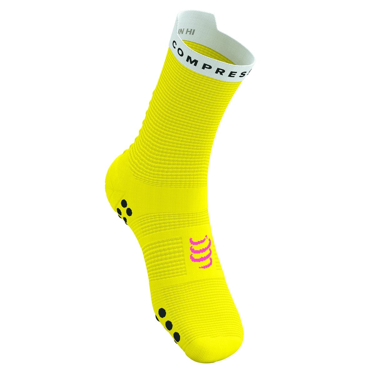 CALCETÍN UNISEX COMPRESSPORT OI24 C PRO RACING V4.0 RUN HIGH AMARILLO - 2