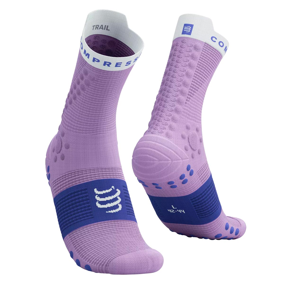 CALCETÍN UNISEX COMPRESSPORT OI24 C PRO RACING V4.0 TRAIL LILA - 1
