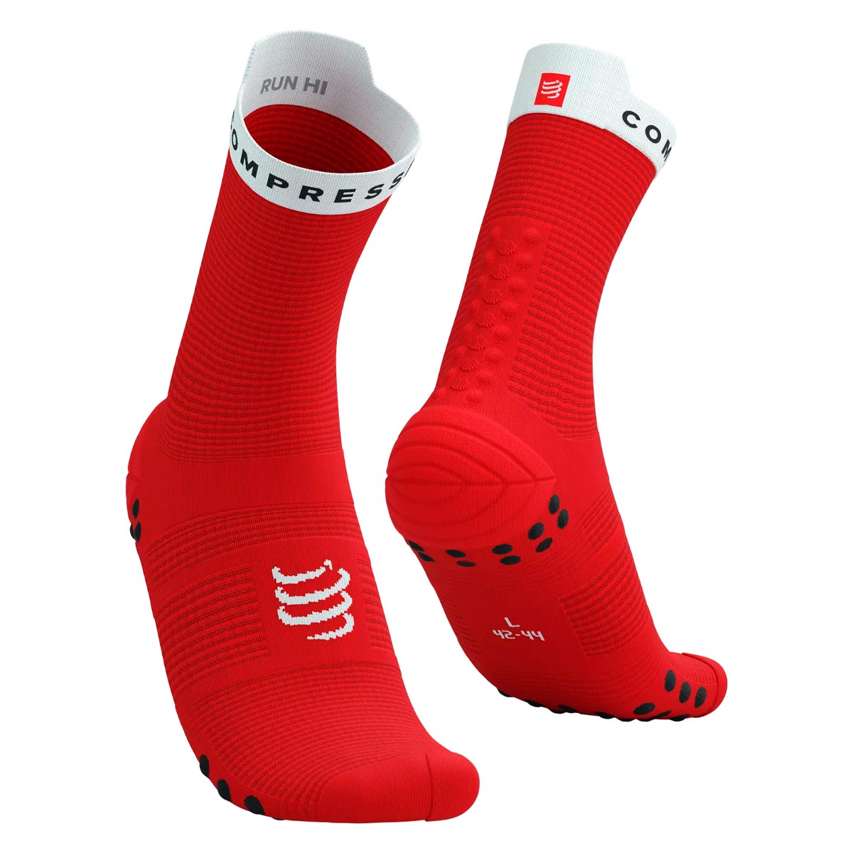 CALCETÍN UNISEX COMPRESSPORT OI24 C PRO RACING V4.0 RUN HIGH ROJO - 1