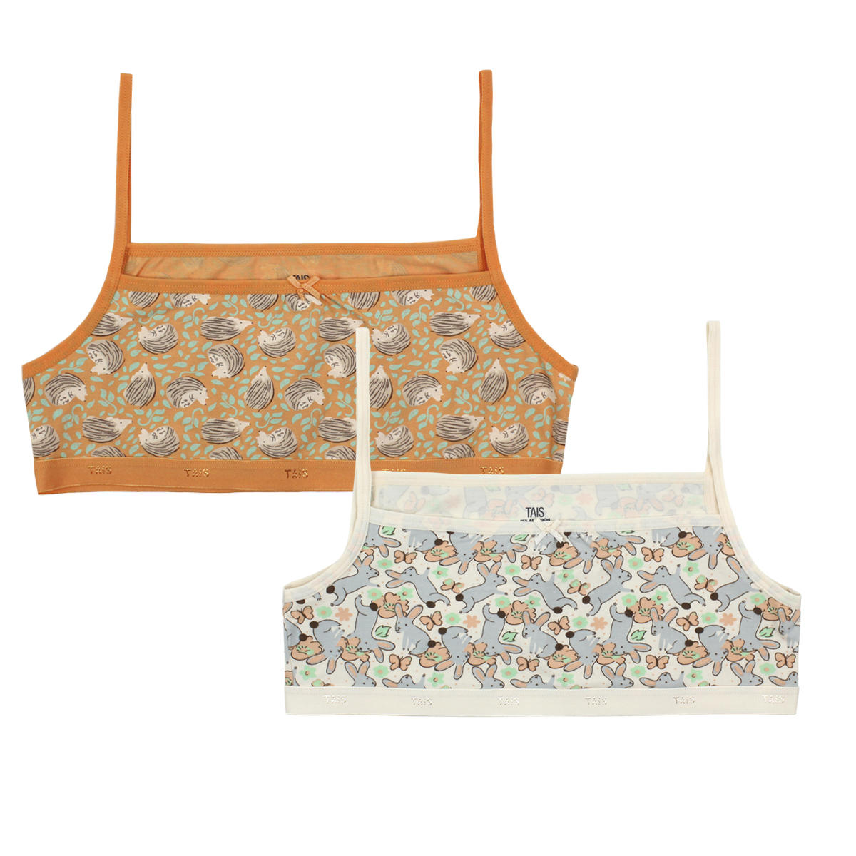BI-PACK SOSTÉN ALGODÓN NIÑA TAIS JUVENIL APRICOT CONEJOS - 1
