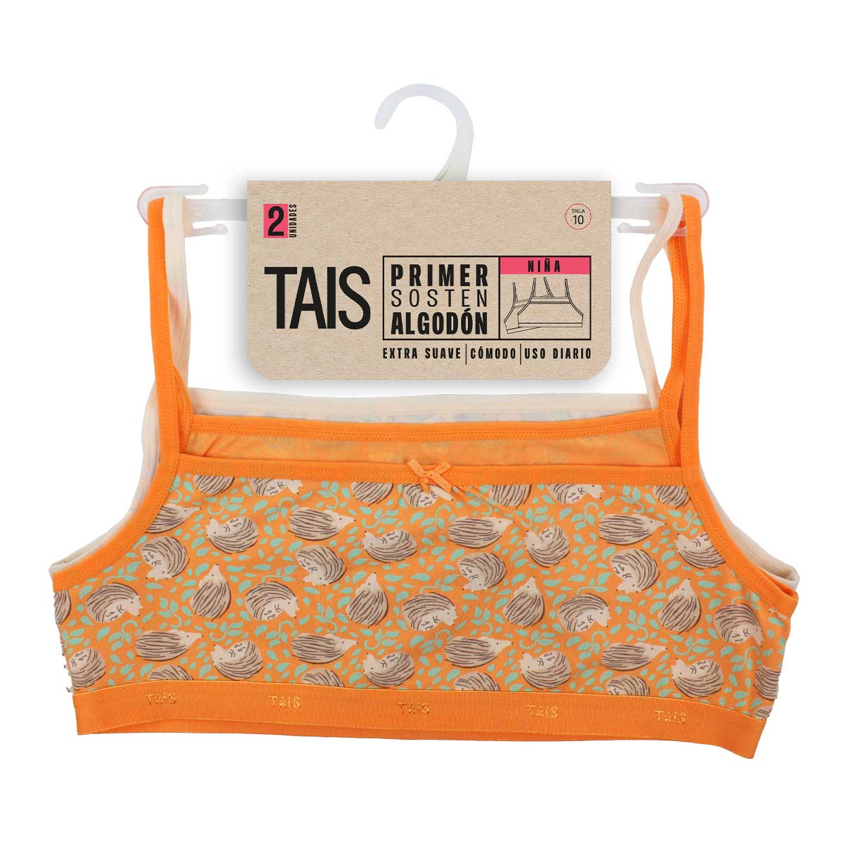 BI-PACK SOSTÉN ALGODÓN NIÑA TAIS JUVENIL APRICOT CONEJOS - 2