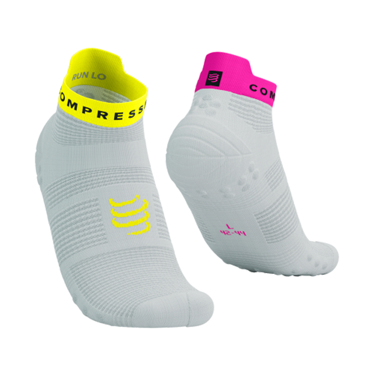 CALCETÍN UNISEX COMPRESSPORT PRO RACING V4.0 RUN LOW BLANCO - 1