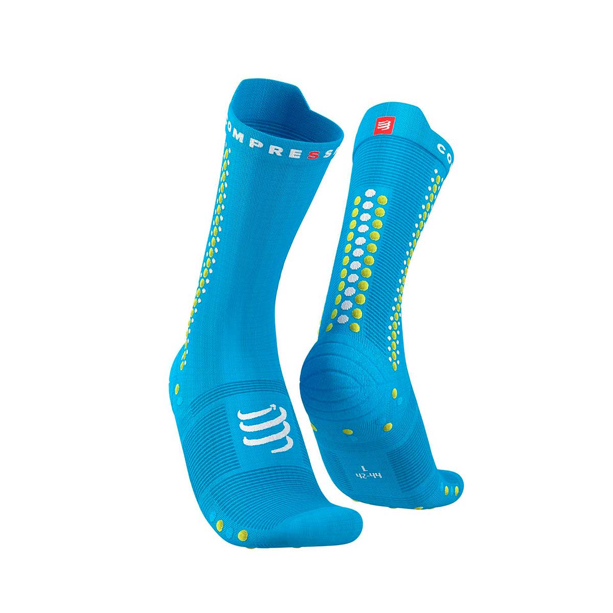 CALCETÍN UNISEX COMPRESSPORT PRO RACING V4.0 BIKE CELESTE - 1