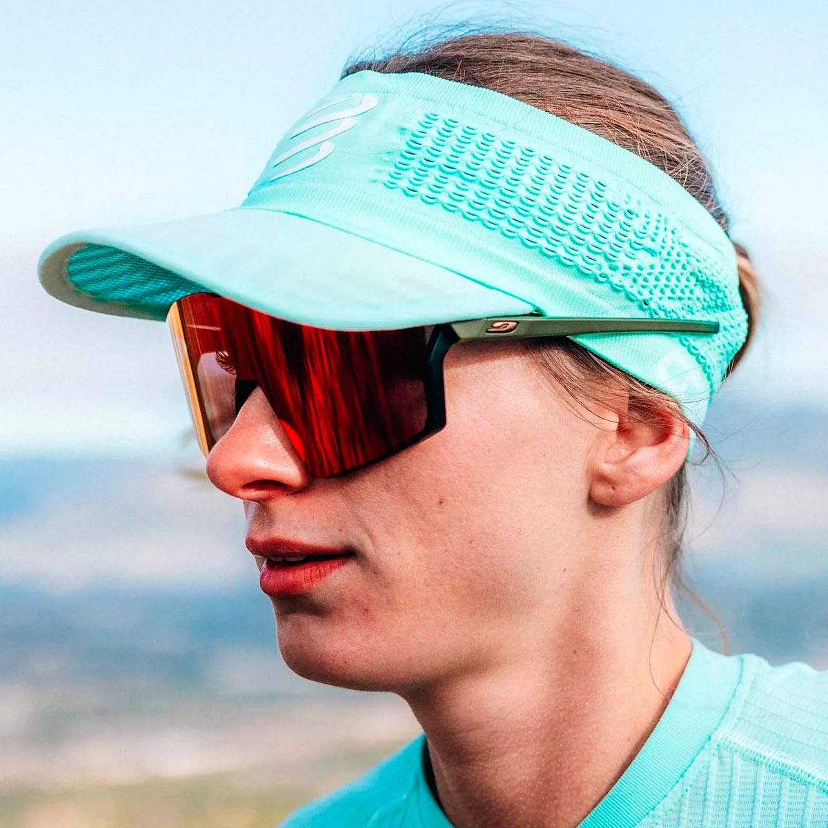 VISERA COMPRESSPORT SPIDERWEB HEADBAND ON/OFF CELESTE - 3