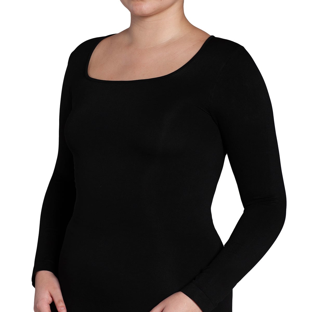 MONARCH - POLERA MANGA LARGA ESCOTE CUADRADO NEGRO - 5