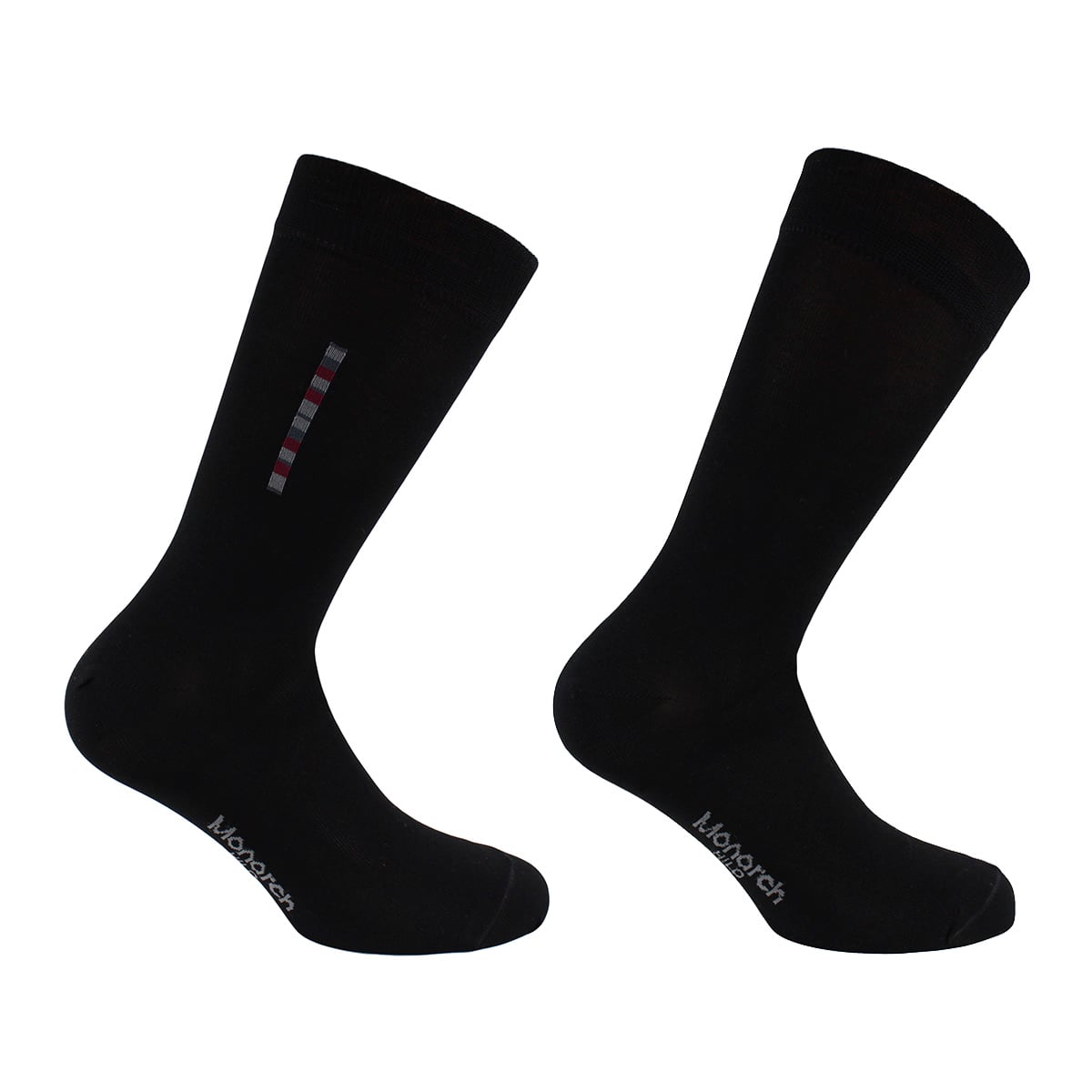 PACK X2 PARES DE CALCETINES HOMBRE MONARCH HILO BARRA LARGO AMERICANO NEGRO - 1