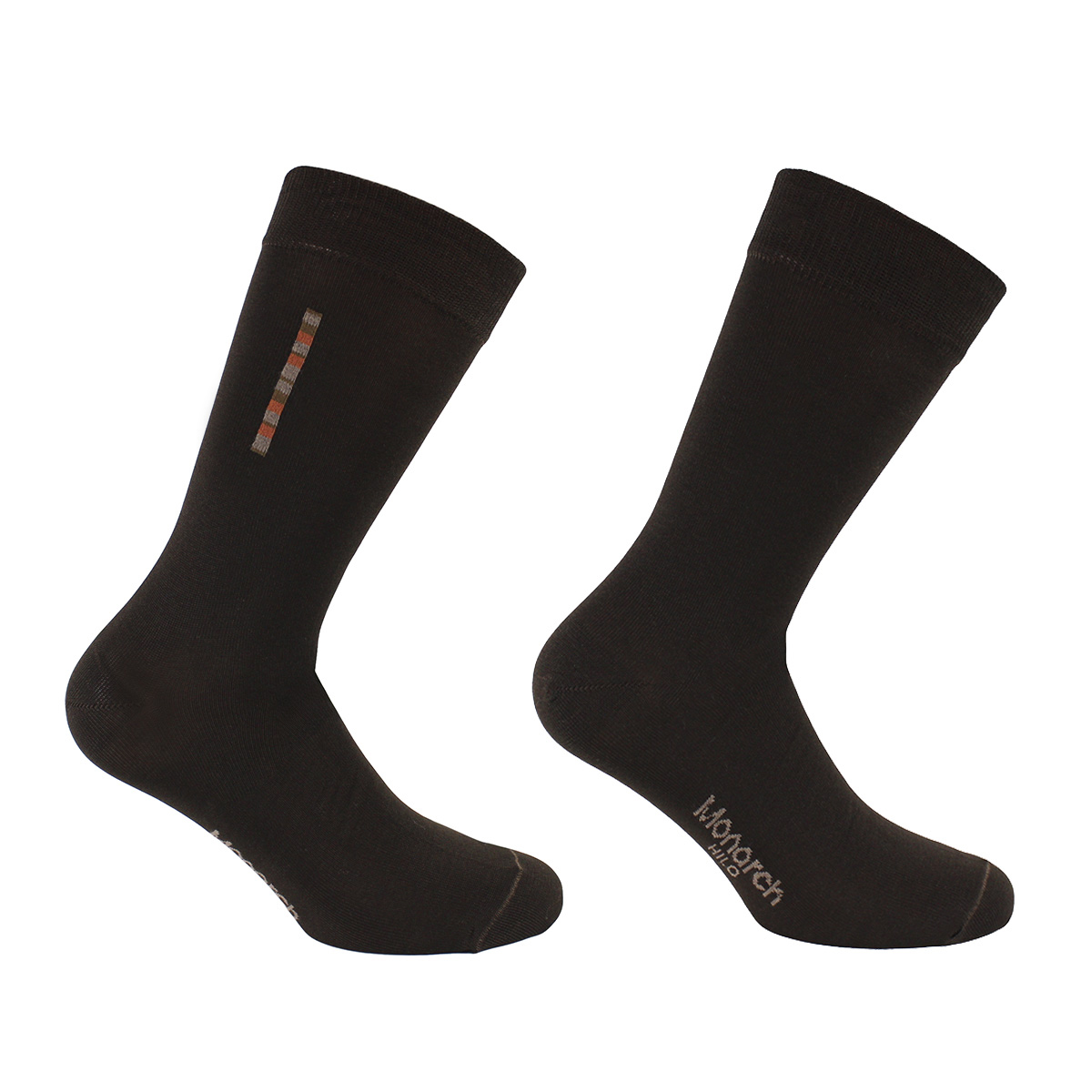 PACK X2 PARES DE CALCETINES HOMBRE MONARCH HILO BARRA LARGO AMERICANO CAFÉ - 1