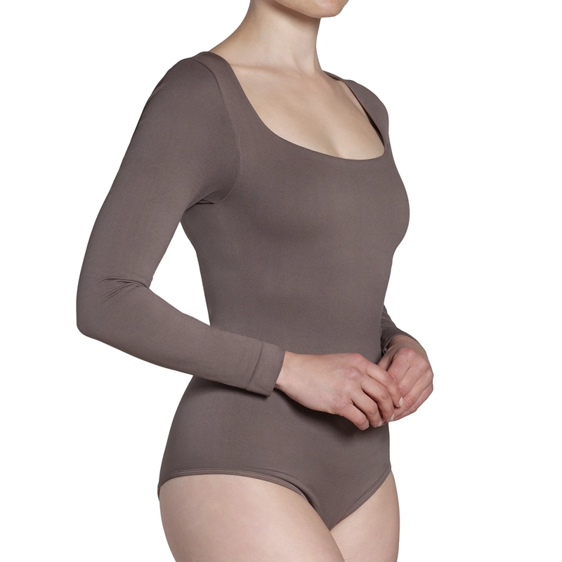 MONARCH - BODY MANGA LARGA ESCOTE CUADRADO CENIZA - 5