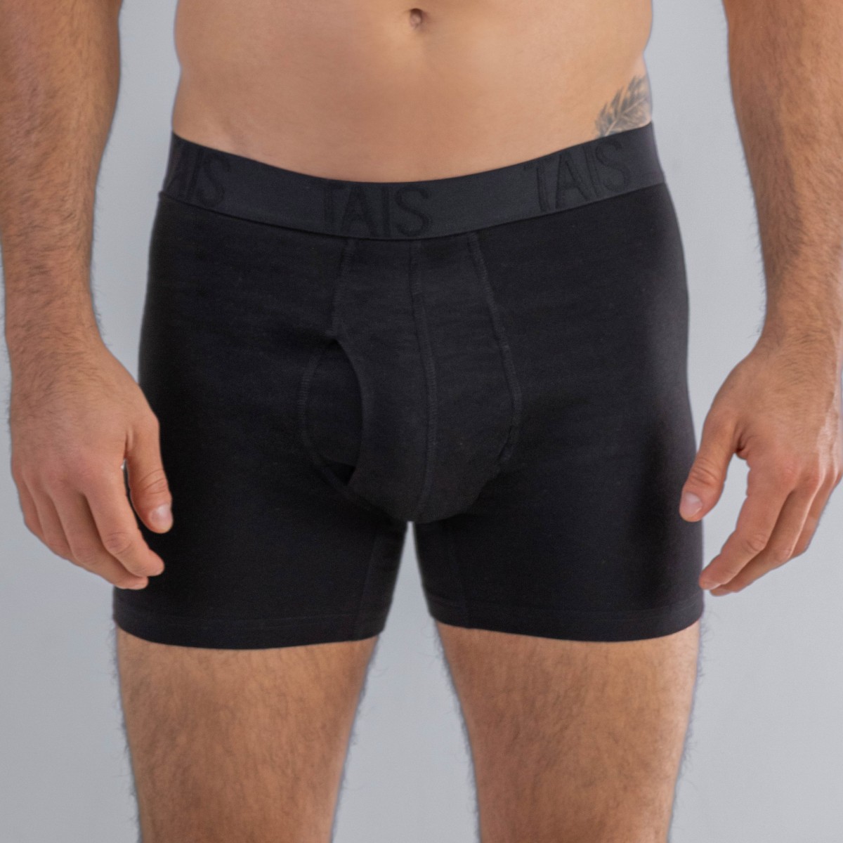 2 UNIDADES BOXER MEDIO LISO EN COLOR NEGRO HAPPY BOOLLS - 1