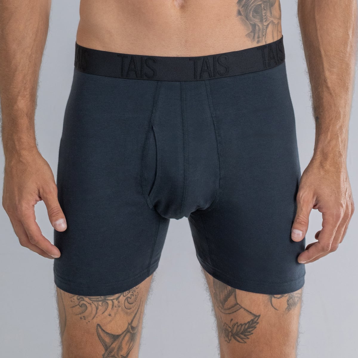 2 UNIDADES BOXER MEDIO LISO AZUL HAPPY BOOLLS - 1