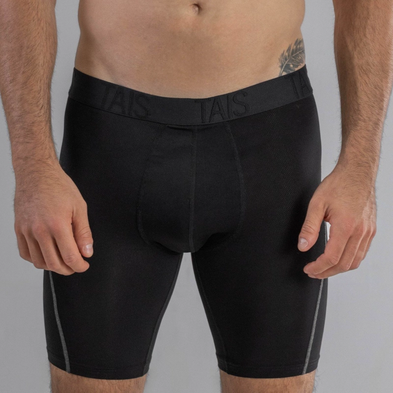 2 UNIDADES BOXER LARGO SPORT LISO EN COLOR NEGRO HAPPY BOOLLS - 1