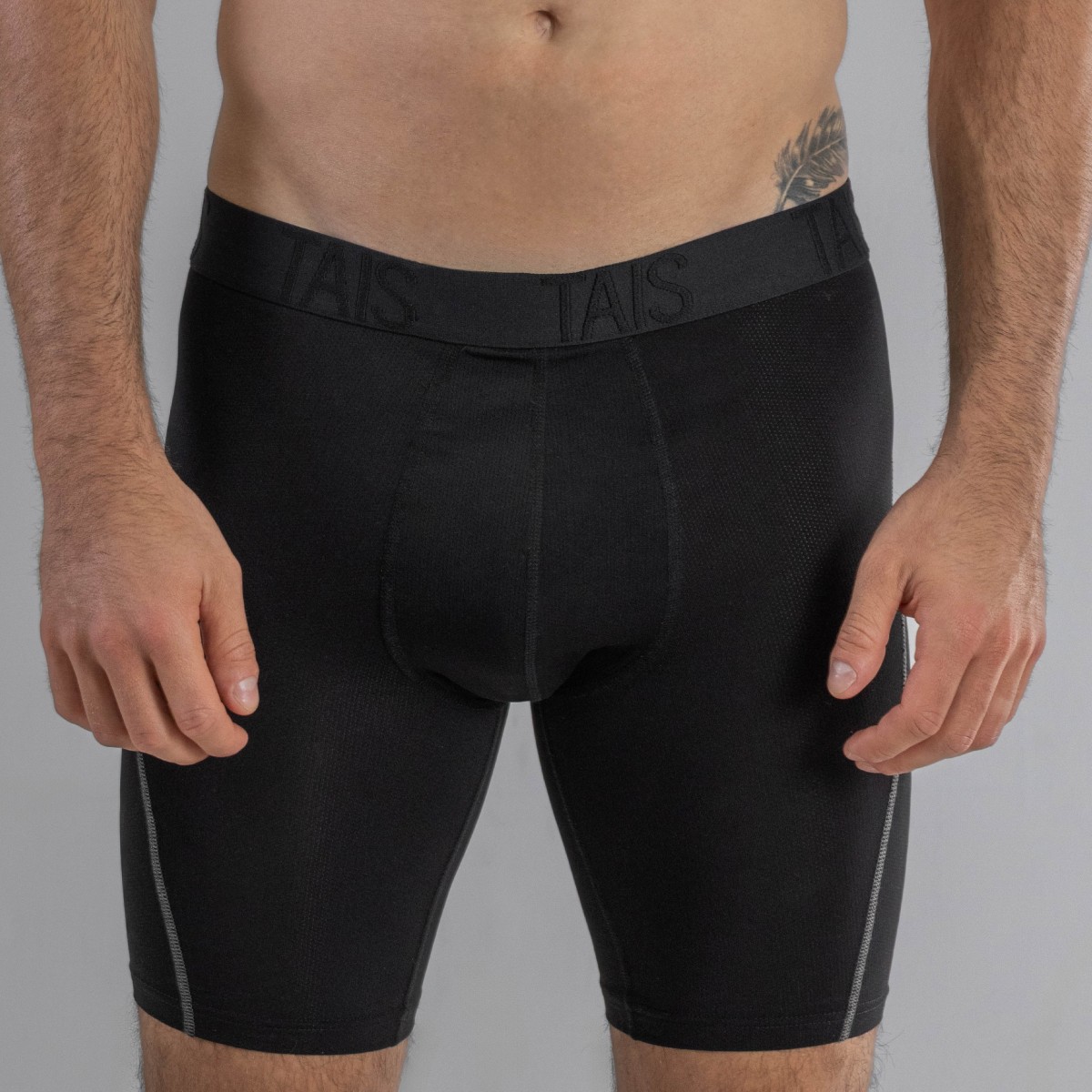 2 UNIDADES BOXER LARGO SPORT LISO EN COLOR NEGRO HAPPY BOOLLS - 1