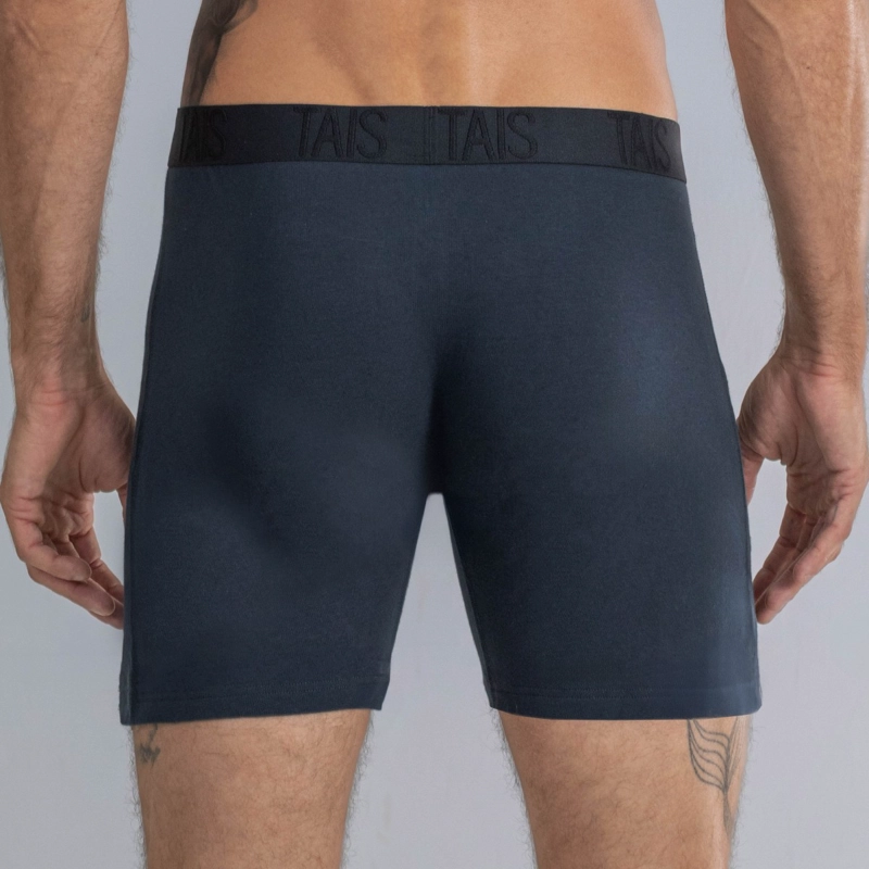 2 UNIDADES BOXER LARGO LISO AZUL HAPPY BOOLLS - 3