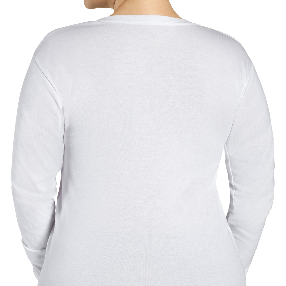 CAMISETA CUELLO V MANGA LARGA EN COLOR BLANCO MONARCH - 2