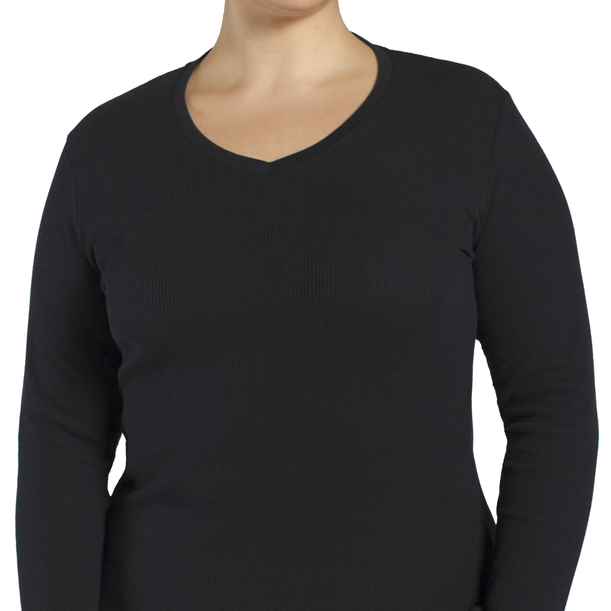 CAMISETA TERMICA MICROPANAL CUELLO V EN COLOR NEGRO MONARCH - 1