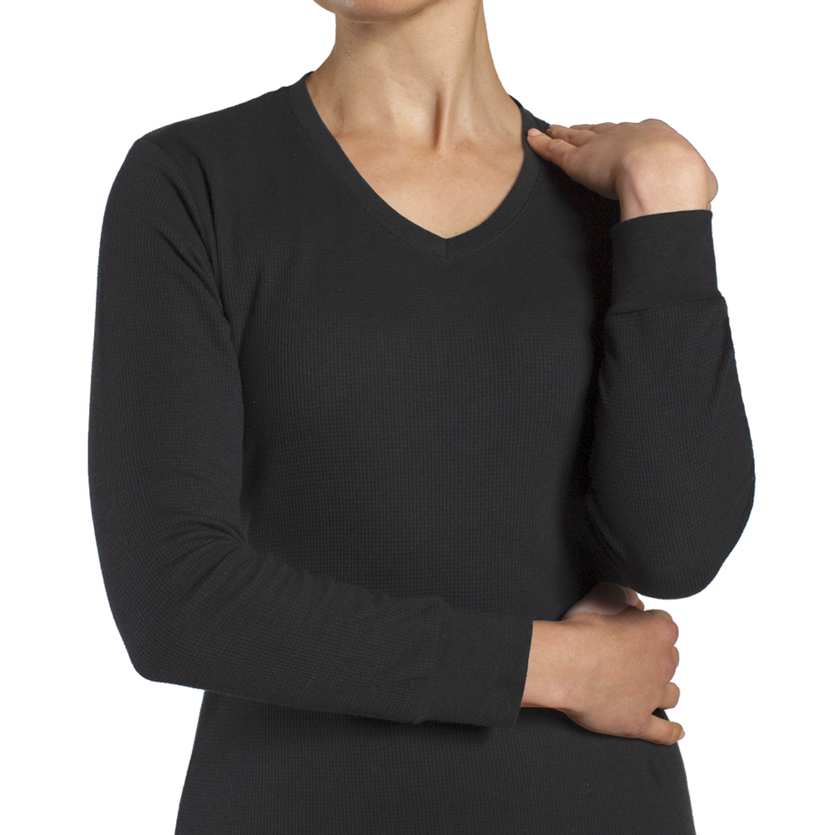 CAMISETA TERMICA MICROPANAL CUELLO V EN COLOR NEGRO MONARCH - 3