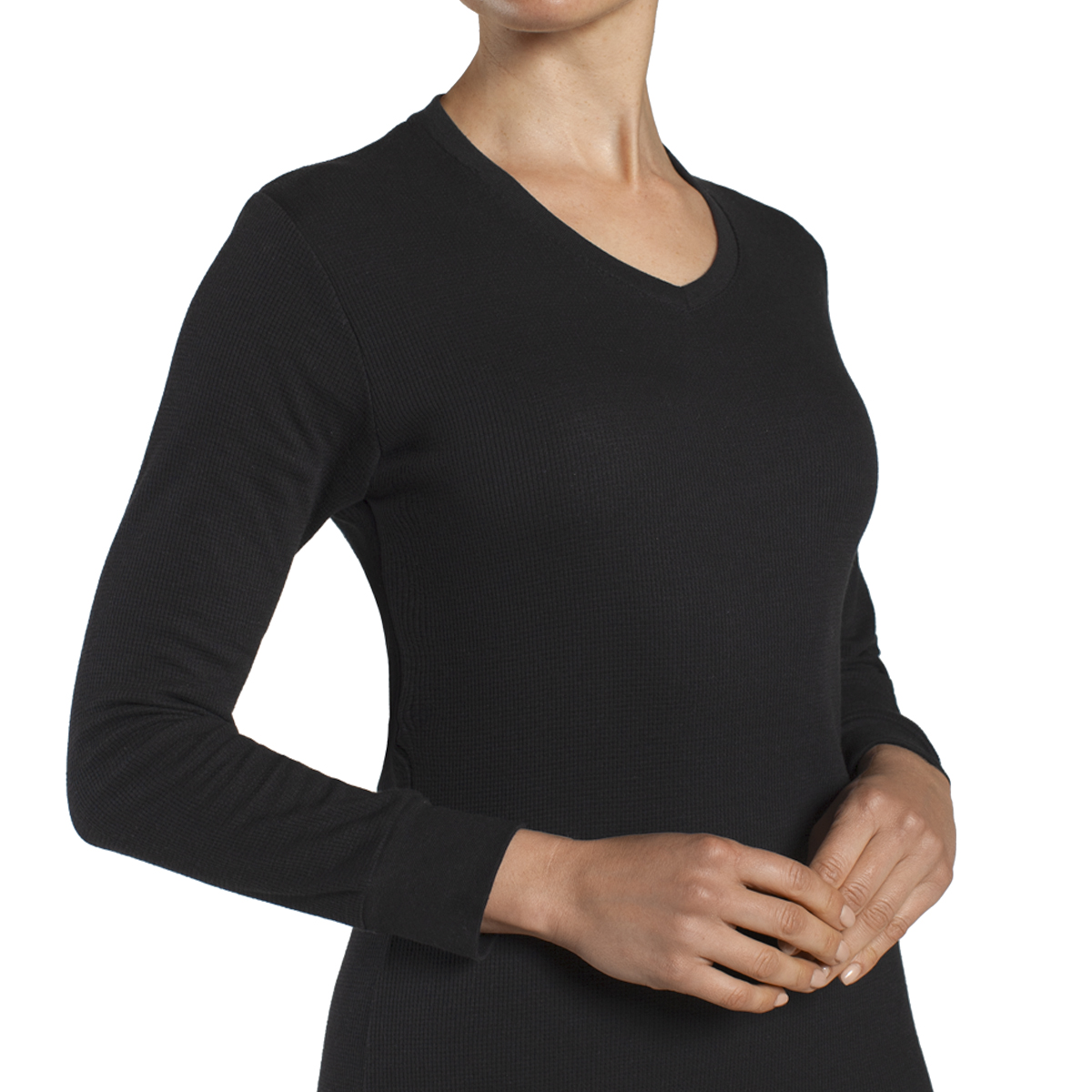 CAMISETA TERMICA MICROPANAL CUELLO V EN COLOR NEGRO MONARCH - 4