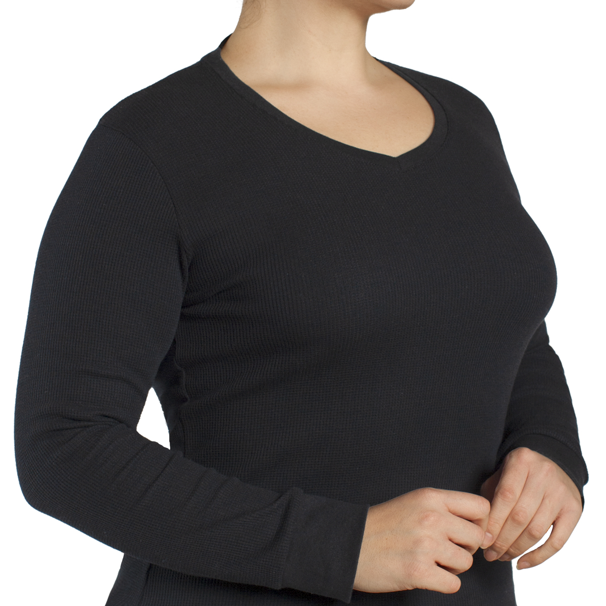 CAMISETA TERMICA MICROPANAL CUELLO V EN COLOR NEGRO MONARCH - 5