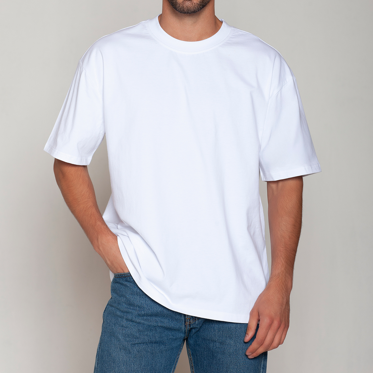 POLERA ALGODÓN OVERSIZE EN COLOR BLANCO TAIS - 1