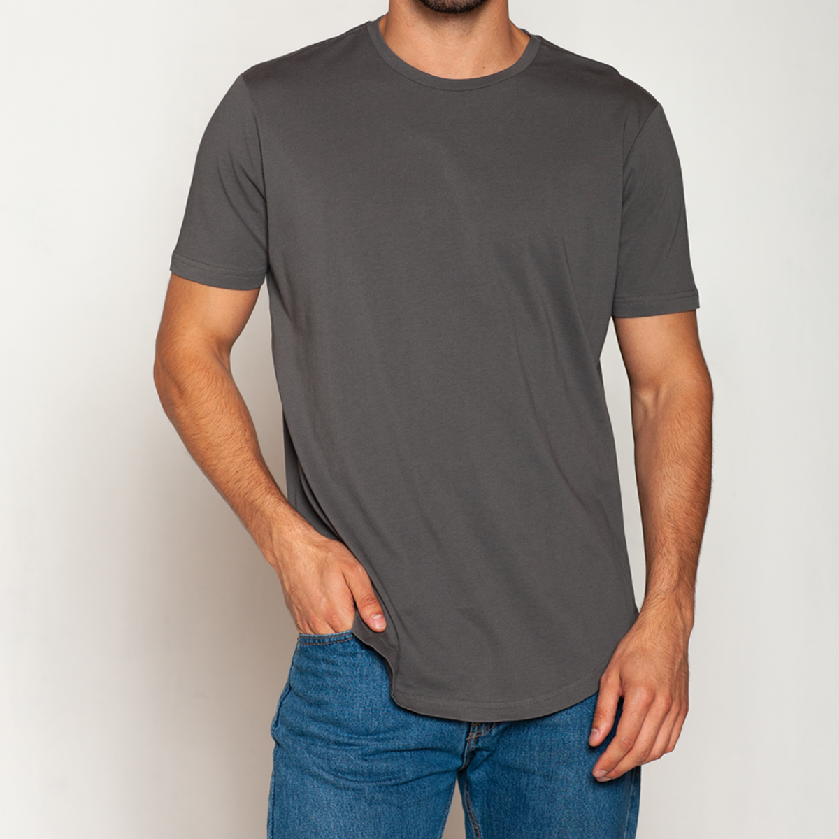 POLERA ALGODÓN REGULAR FIT GRIS TAIS - 1