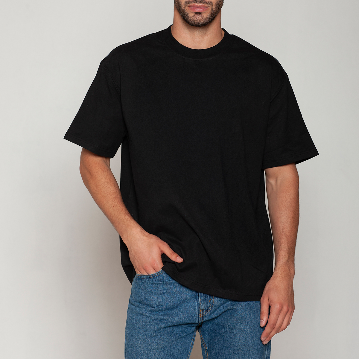 POLERA ALGODÓN OVERSIZE EN COLOR NEGRO TAIS - 1