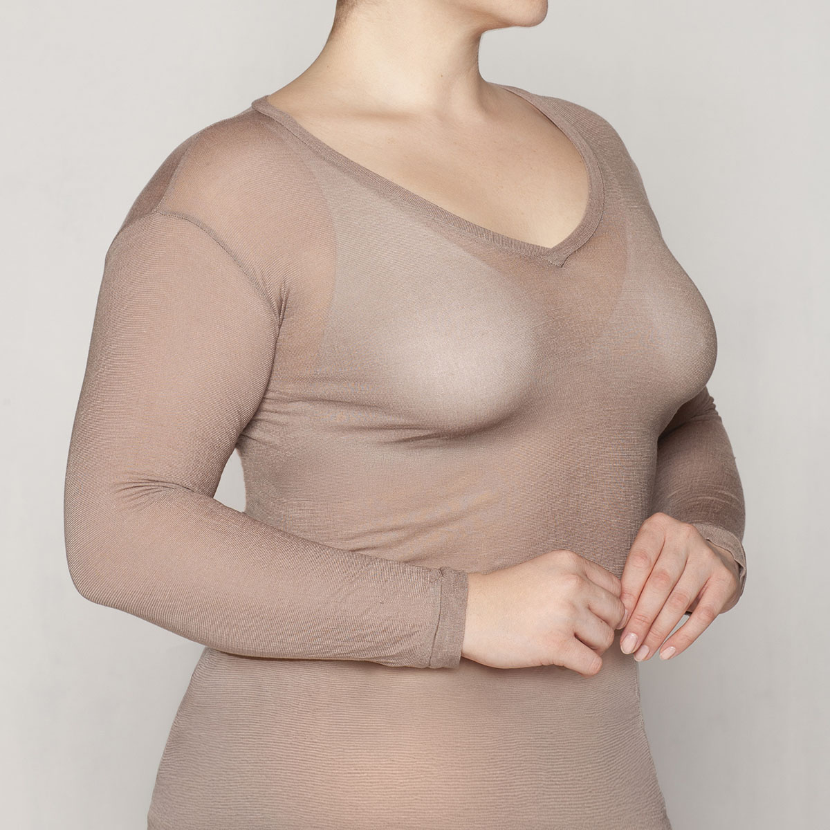 POLERA SKIN TOP ESCOTE V NOGAL LASST - 6