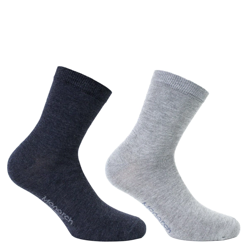 2 PARES CALCETIN BAMBOO BASIC LISO 2/4 MONARCH - 1