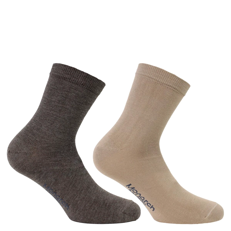 2 PARES CALCETIN BAMBOO BASIC LISO 2/4 MONARCH - 1