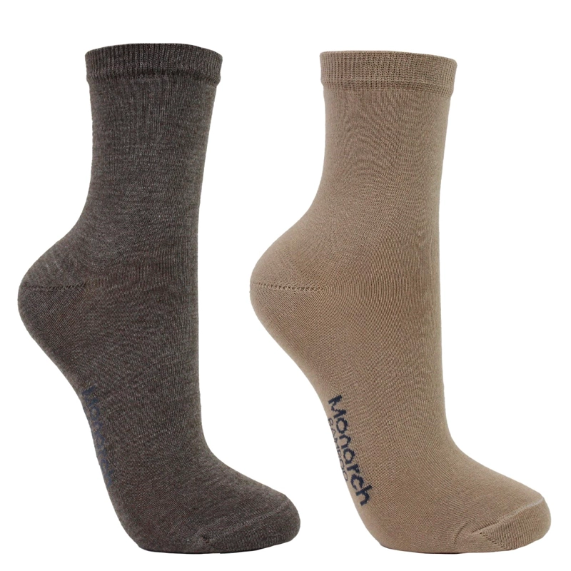 2 PARES CALCETIN BAMBOO BASIC LISO MUJER MONARCH - 1