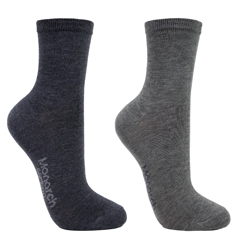 2 PARES CALCETIN BAMBOO BASIC LISO MUJER MONARCH - 1