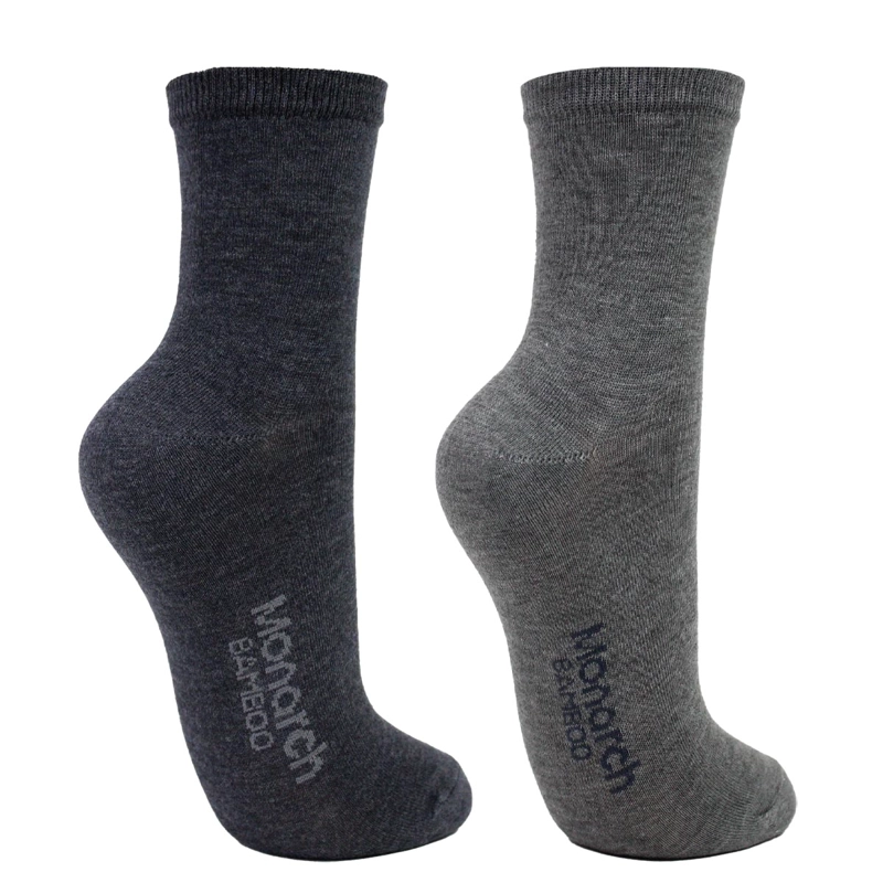 2 PARES CALCETIN BAMBOO BASIC LISO MUJER MONARCH - 2