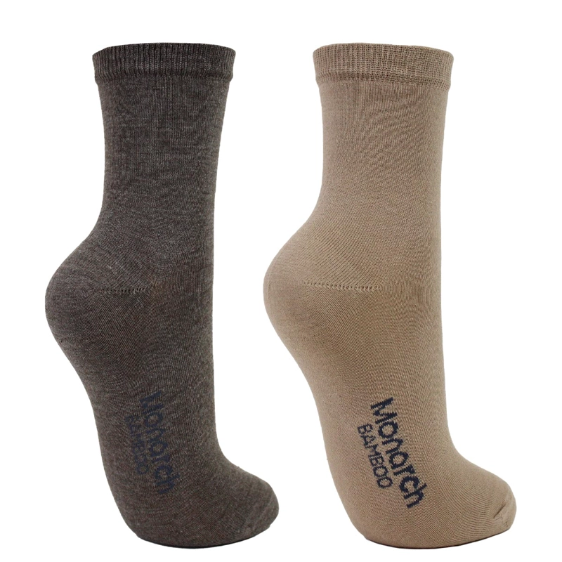 2 PARES CALCETIN BAMBOO BASIC LISO MUJER MONARCH - 3