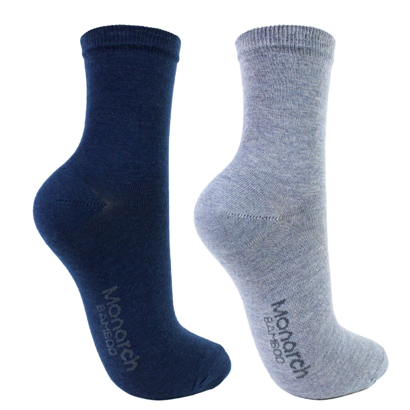 2 PARES CALCETIN BAMBOO BASIC LISO MUJER MONARCH - 3