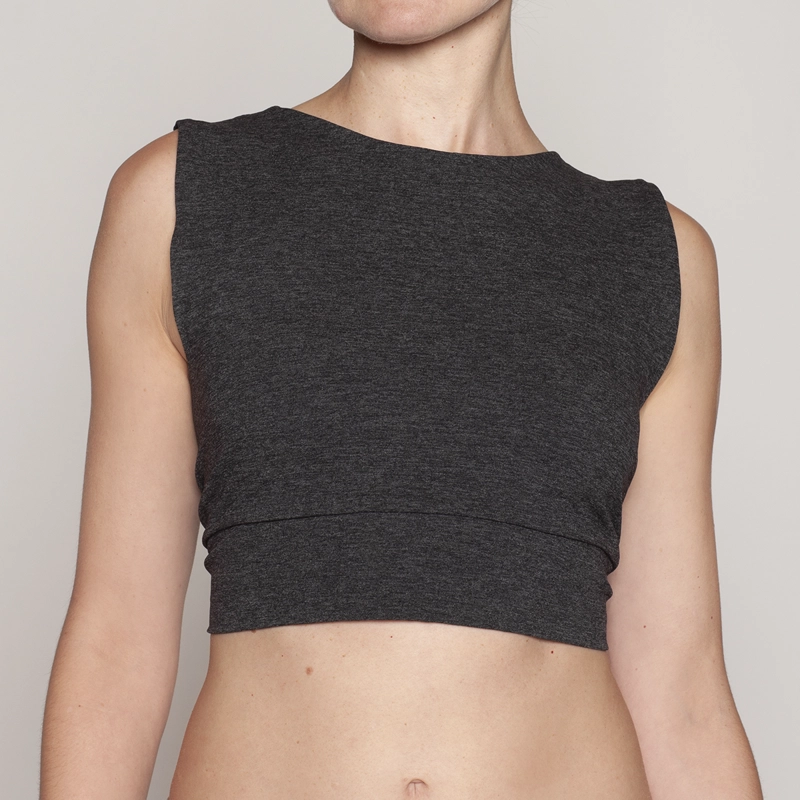 POLERA CROP MELANGE AMARRAS LASST - 2