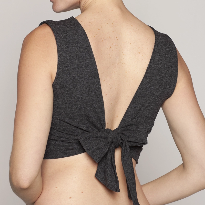 POLERA CROP MELANGE AMARRAS LASST - 3