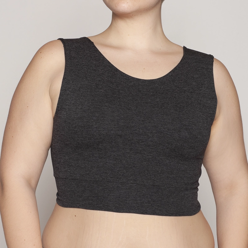POLERA CROP MELANGE AMARRAS LASST - 5
