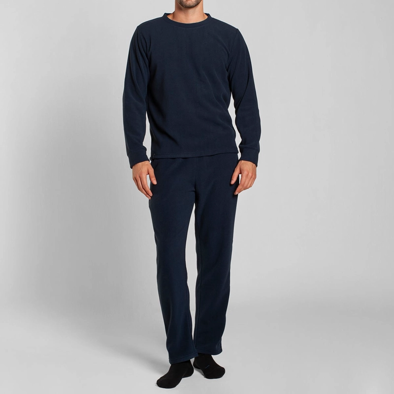 PIJAMA POLAR MANGA LARGA PANTALON LISO HOMBRE MONARCH - 1