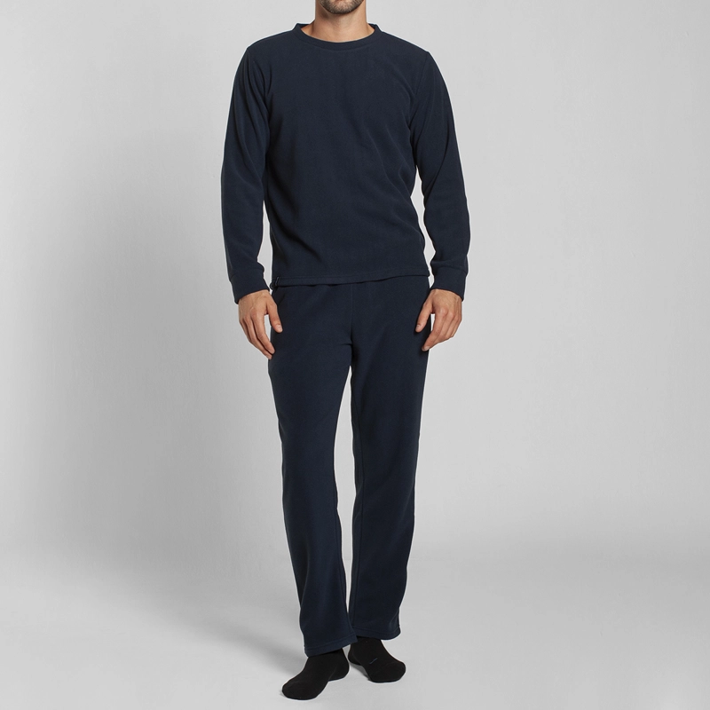 PIJAMA POLAR MANGA LARGA PANTALON LISO HOMBRE MONARCH - 1