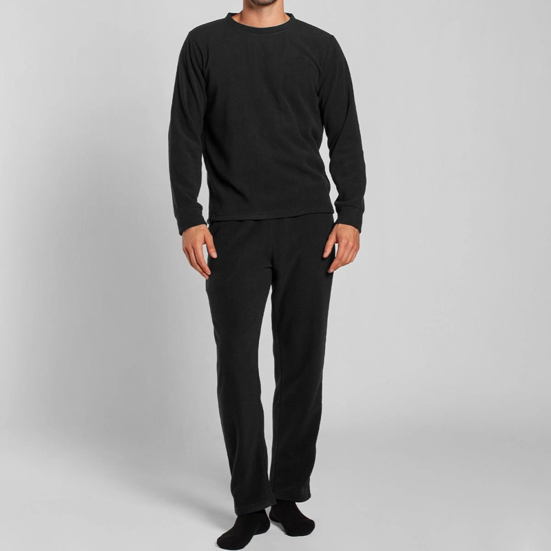 PIJAMA POLAR MANGA LARGA PANTALON LISO HOMBRE MONARCH - 1