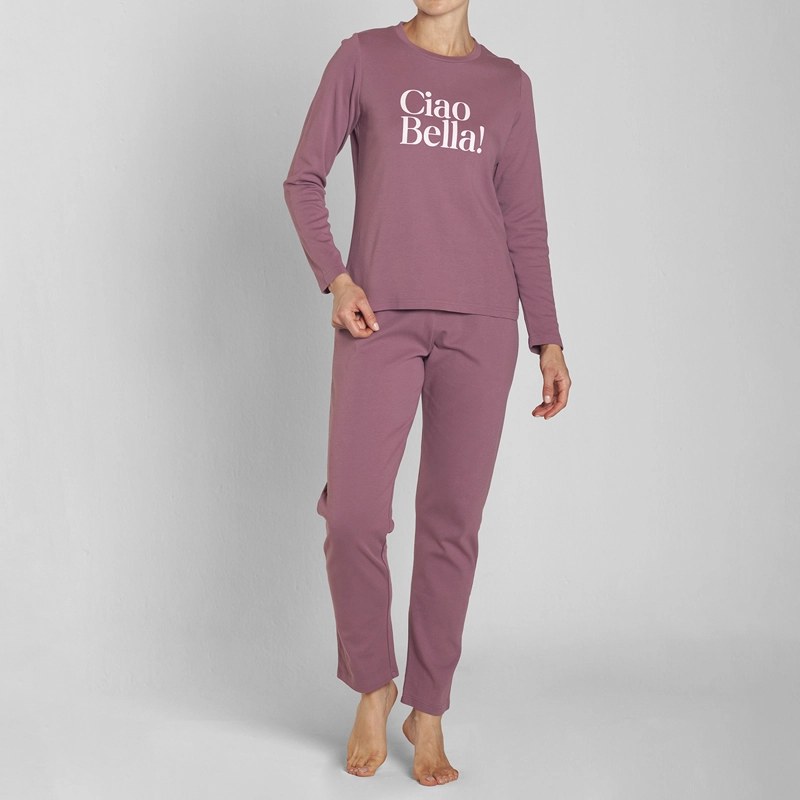 PIJAMA ALGODON ESTAMPADO PANTALON LISO MUJER MONARCH - 1