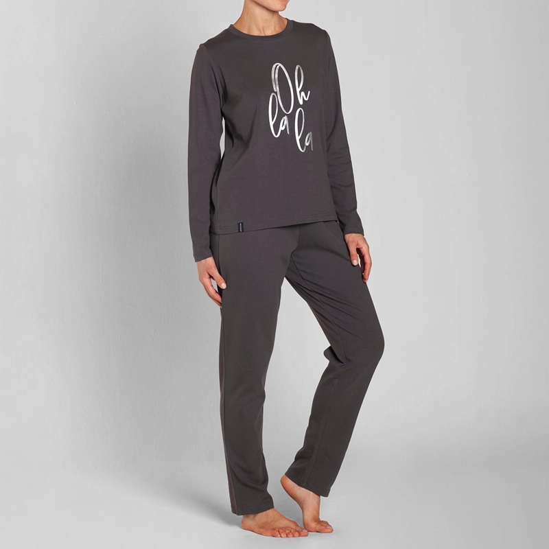 PIJAMA ALGODON ESTAMPADO PANTALON LISO MUJER MONARCH - 4