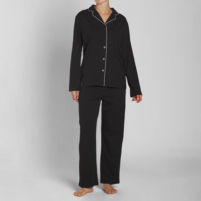 PIJAMA ALGODON ABOTONADO PANTALON LISO MUJER MONARCH - 1