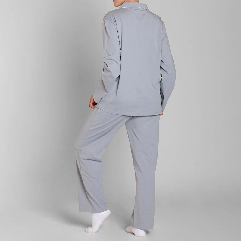 PIJAMA ALGODON ABOTONADO PANTALON LISO MUJER MONARCH - 2