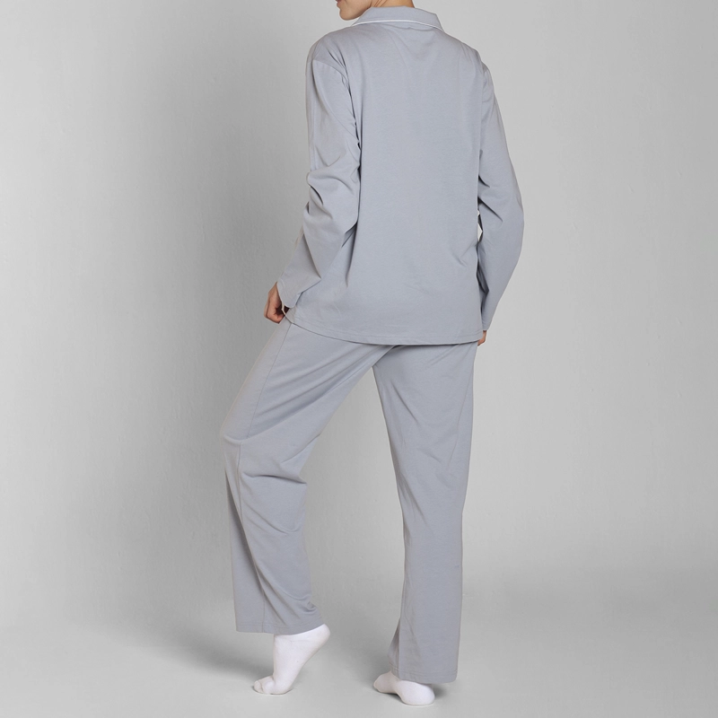 PIJAMA ALGODON ABOTONADO PANTALON LISO MUJER MONARCH - 2