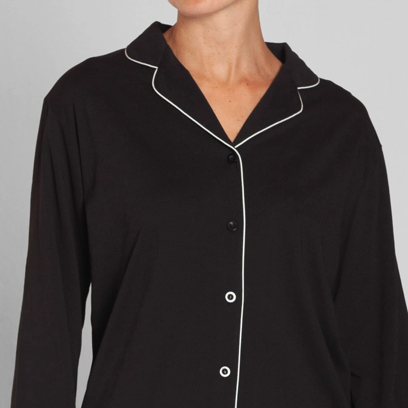 PIJAMA ALGODON ABOTONADO PANTALON LISO MUJER MONARCH - 3