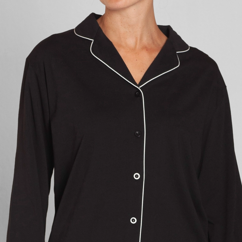 PIJAMA ALGODON ABOTONADO PANTALON LISO MUJER MONARCH - 4