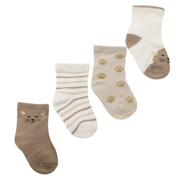 4 PARES CALCETIN BAMBOO GATO RECIE N NACIDO MONARCH - 1